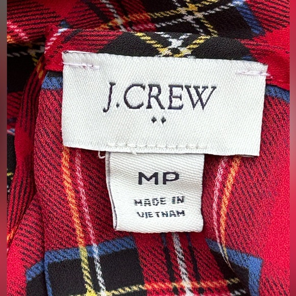 J CREW sMP polyester chiffon plaid blouse Perfect for the holidays!! Looks new! - Picture 3 of 7